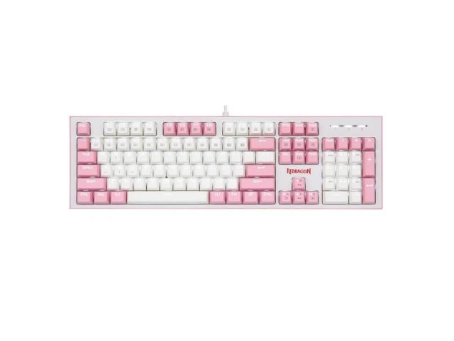 Tastatura Redragon Hades, White LED, USB, White-Pink