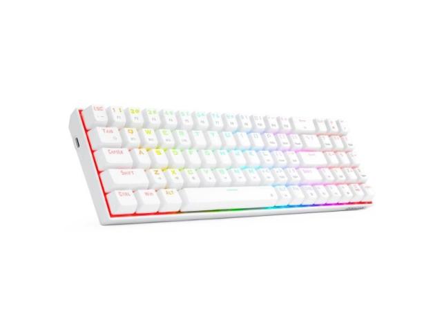Tastatura Wireless Redragon Zed Pro, RGB LED, USB Wireless/Bluetooth, White