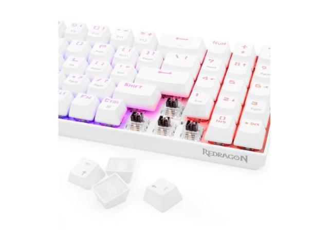 Tastatura Wireless Redragon Zed Pro, RGB LED, USB Wireless/Bluetooth, White