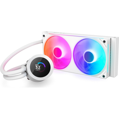 Kraken Plus 240 RGB, 240mm, pompa cu ecran LCD, Alb