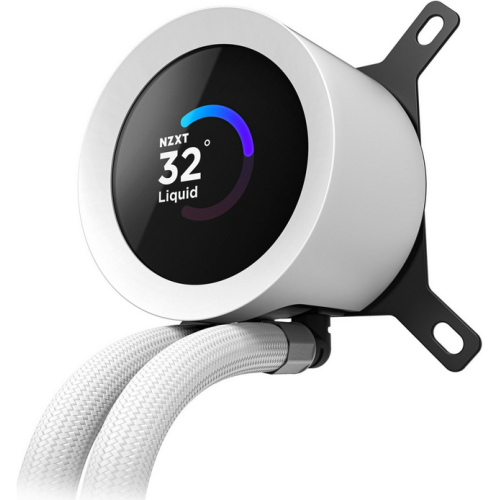 Kraken Plus 360 RGB, 360mm, pompa cu ecran LCD, Alb