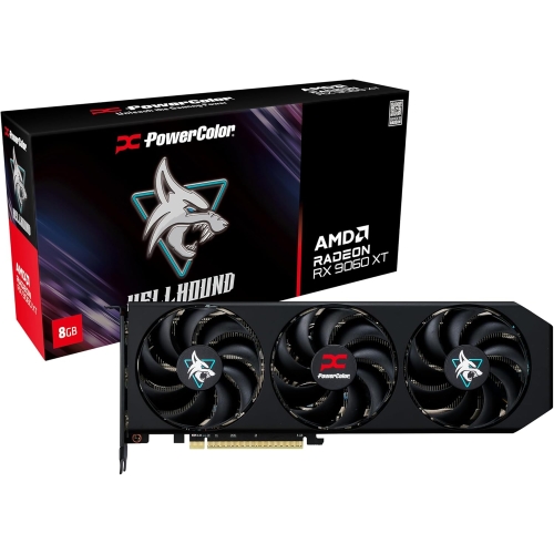 Placa video PowerColor AMD Radeon RX 9060 XT Hellhound OC 8GB, GDDR6, 128 bit