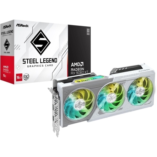 Placa video ASRock AMD Radeon RX 9060 XT Steel Legend OC 16GB, GDDR6, 128 bit