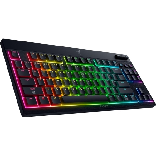 Tastatura Razer BlackWidow V4 low profile TKL HyperSpeed Green Clicky Switch, RGB LED, USB/USB Wireless/Bluetooth, Black