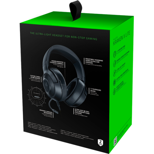 Casti cu microfon Razer Kraken X Lite, 3.5mm jack, Black