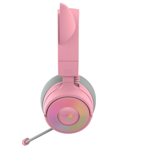 Casti cu microfon Razer Kraken Kitty V3 Pro, RGB LED, USB Wireless/Bluetooth/3.5 mm jack, Pink