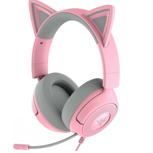 Casti cu microfon Razer Kraken Kitty V3 X Quartz, 3.5 mm jack, Pink