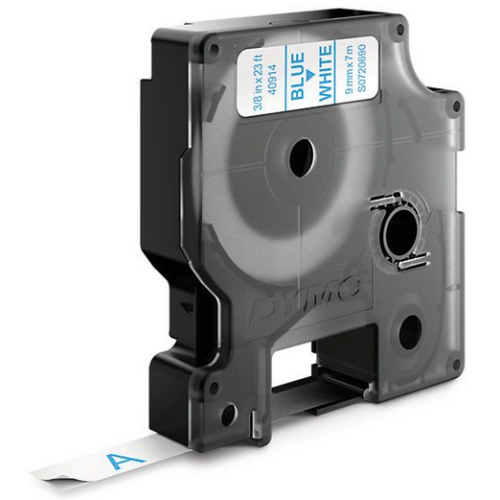D1-TAPE 9MM X 7M/BLUE ON WHITE