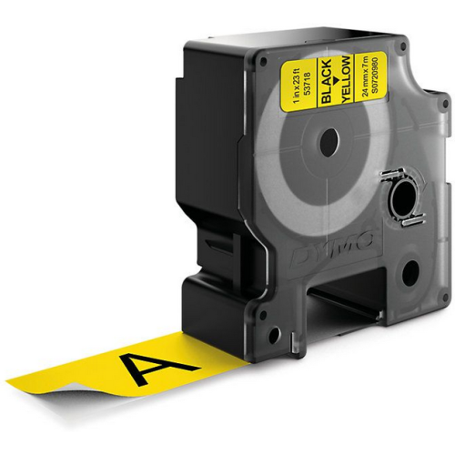 D1-TAPE 24MM X 7M/BLACK ON YELLOW