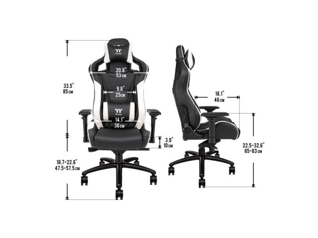 Scaun gaming Thermaltake Tt eSPORTS X Fit, Black-White