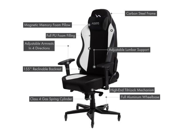 Scaun gaming AQIRYS Atlas Colo Squad, Black-White