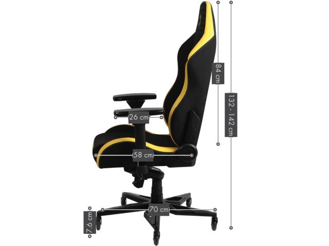 Scaun gaming AQIRYS Ymir, Black-Yellow