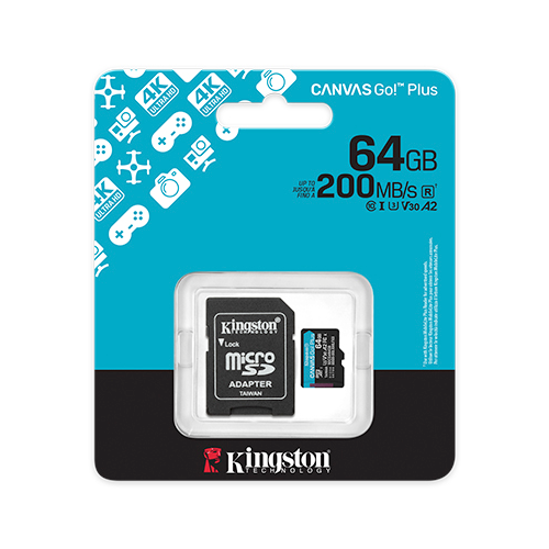 Card Kingston Canvas Go Plus MicroSD +ADP  64GB
