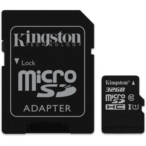 Memory Card microSDHC Kingston Canvas Select 32GB, Class 10, UHS-I U1 + Adaptor SD