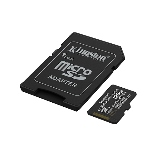 Memory Card microSDXC Kingston Canvas Select Plus SDCS3 128GB, Class 10, UHS-I U1, V30, A1 + Adaptor SD