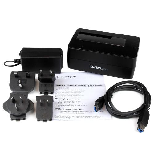 Docking Station HDD Startech SDOCKU313, USB 3.1, Black