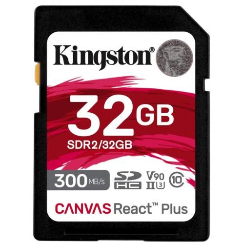Memory SDHC Kingston Canvas React Plus 32GB, Class 10, UHS-II U3, V90