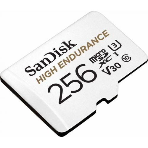 Memory Card microSDXC SanDisk by WD High Endurance 256GB, Class 10, UHS-I U3, V30 + Adaptor SD
