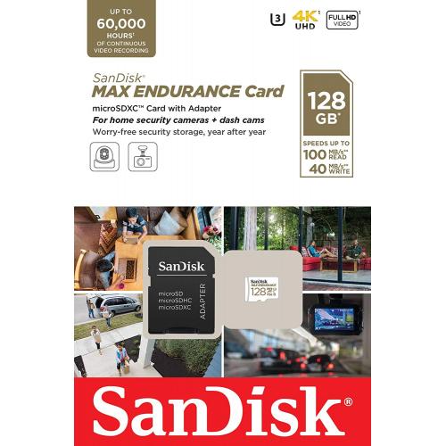Memory Card microSDXC SanDisk by WD Max Endurance 128GB, Class 10, UHS-I U3, V30 + Adaptor SD