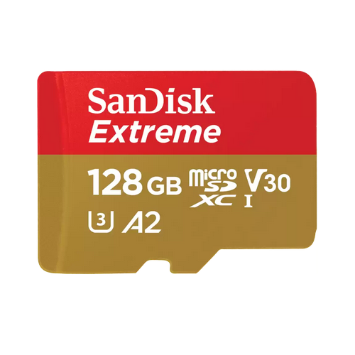 Memory Card microSDXC SanDisk by WD Extreme SDSQXAA-128G-GN6AA 128GB, Class 10, UHS-I U3, V30, A2 + Adaptor SD