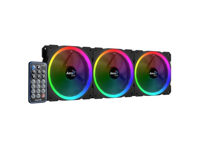 Pachet ventilatoare Aerocool Orbit RC ARGB, 20LED, 120mm