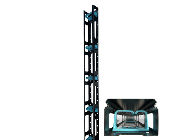 Set doua organizatoare verticale de cabluri pentru Rack 42U, Eco Xcab