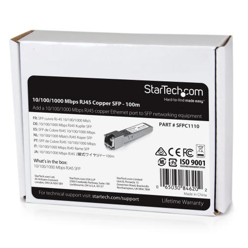 Transceiver Startech SFP 1.25GB SFPC1110, 100 m, RJ45