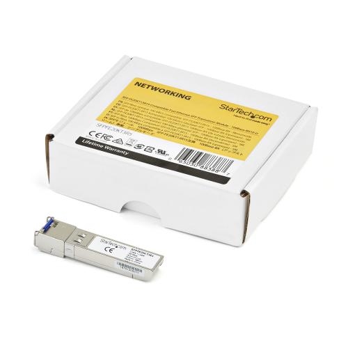Transceiver Startech SFP 100MB SFPFE20KT3R5, TX 1310 / RX 1550 nm, Single-Mode, DDM, 20 km, LC