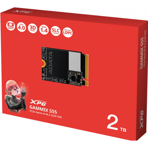 SSD A-Data XPG Gammix S55 2TB, PCI Express 4.0 x4, M.2 2230