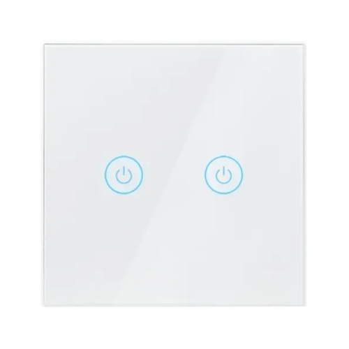 INTRERUPATOR LOGILINK, Wi-Fi Smart, ecran tactil, 2 butoane, indicator LED, compatibil TUYA, Amazon Alexa si Google Home, alb 