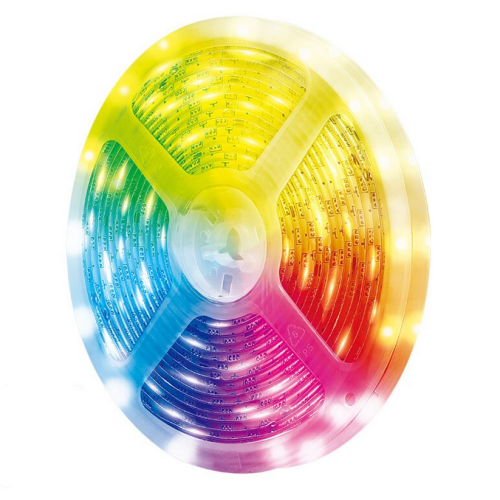 BANDA LUMINI LOGILINK, Wi-Fi Smart, autoadeziva, RGB, 400 lm, IP65, alimentare AC/DC 12 V/1,5 A, compatibil TUYA, Amazon Alexa si Google Home, 5m 
