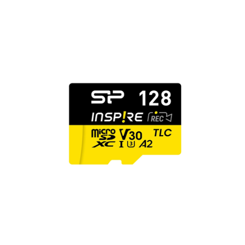 SP mSD Card A1, V30, UHS-1 (U1) Inspire 128GB 3D TLC Micro SD Card, A2, V30, UHS-1, DDR200, Up to 170/150MB/s