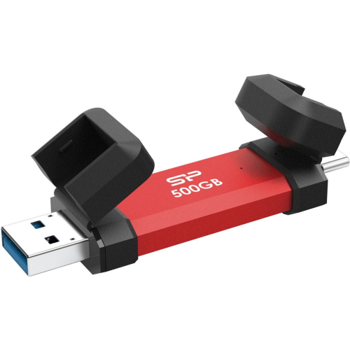 SSD portabil Silicon Power DS72, 500GB, USB-C/A, Red