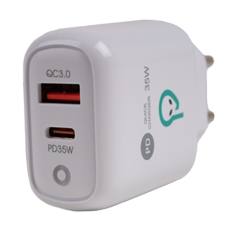 Incarcator retea Spacer SPAR-DUOQ-02, USB-A + USB-C, 35W, White