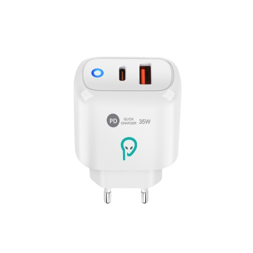 Incarcator retea Spacer SPAR-DUOQ-02, USB-A + USB-C, 35W, White