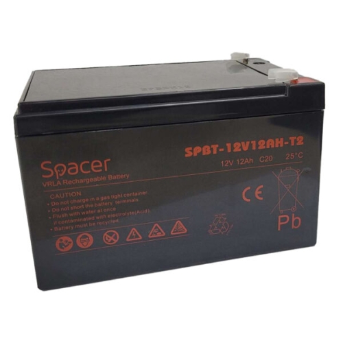 Acumulator UPS Spacer SPBT-12V12AH-T2, 12V, 12Ah