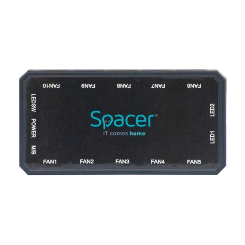 Fan controller Spacer SPFC-RGB-6P, Black