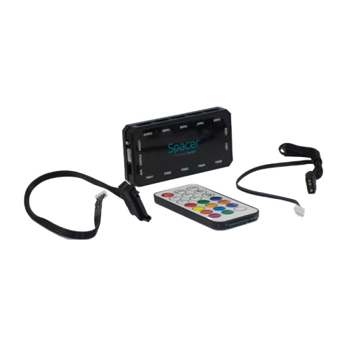 Fan controller Spacer SPFC-RGB-6P, Black