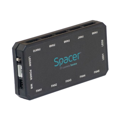 Fan controller Spacer SPFC-RGB-6P, Black