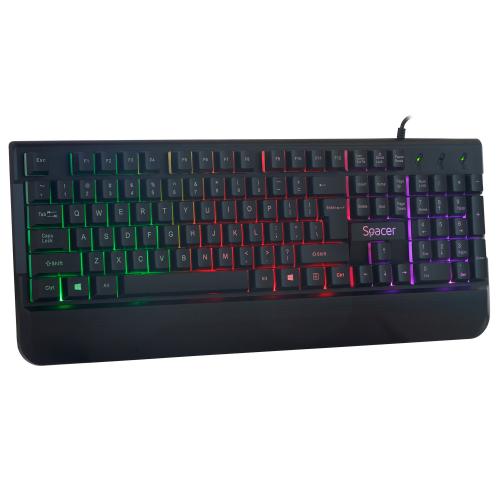 Kit Spacer SPGK-INVICTUS - Tastatura Invictus, RGB LED, USB, Black + Mouse Optic, RGB LED, USB, Black