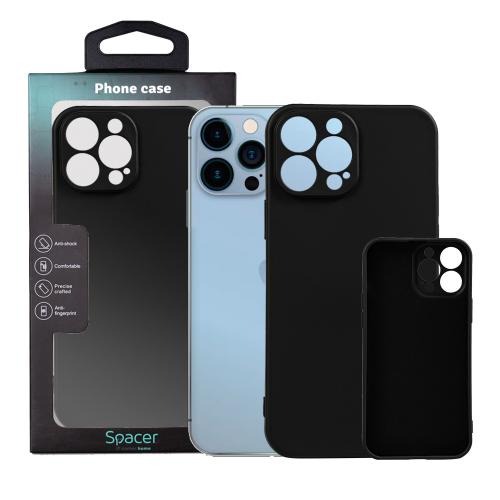Protectie pentru spate Spacer SPPC-AP-IP13PM-SLK pentru Iphone 13 Pro Max, Black