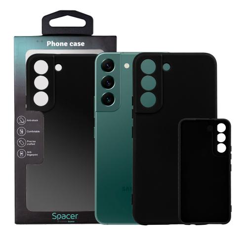 Protectie pentru spate Spacer SPPC-SM-GX-S22-SLK pentru Samsung Galaxy S22, Black