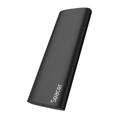 Rack extern SPACER, SSD M.2 PCIe NVME, USB Type-C, Striat, aluminiu, negru, 
