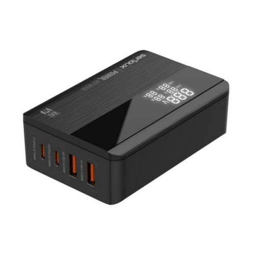 Incarcator retea Serioux QC100WGAN, 2x USB-C, 2x USB, 100W, Black