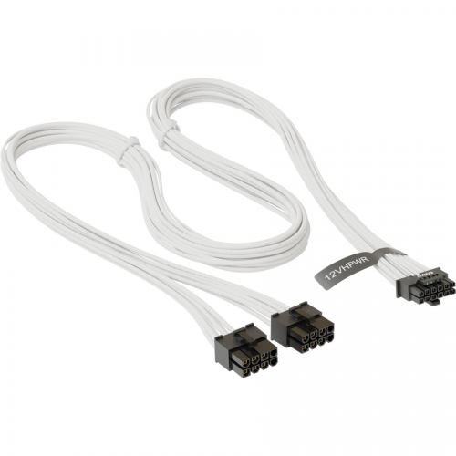 Cablu Seasonic SS2X8P-12VHPWR-600W, 2 x 8-Pin PCIe - 1 x 12-Pin PCIe 5.0, 0.75m, White