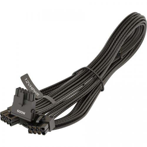 Cablu Seasonic SS2X8P-12VHPWR-600W-90, 2x 8-Pin PCIe - 1x 12-Pin PCIe 5.0, 0.75m, Black