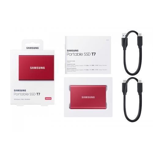 SSD Portabil Samsung T7, 1TB, USB-C 3.2, Red