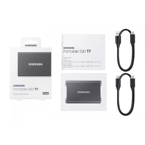 SSD Portabil Samsung T7, 500GB, USB-C 3.2, Gray