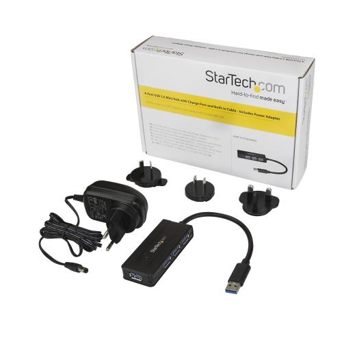 Hub USB Startech ST4300MINI, 4x USB 3.0, Black