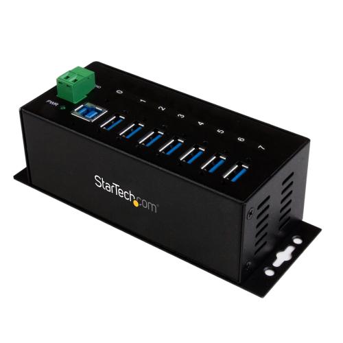 Hub USB Startech Industrial ST7300USBME, 7x USB 3.2 gen 1, Black